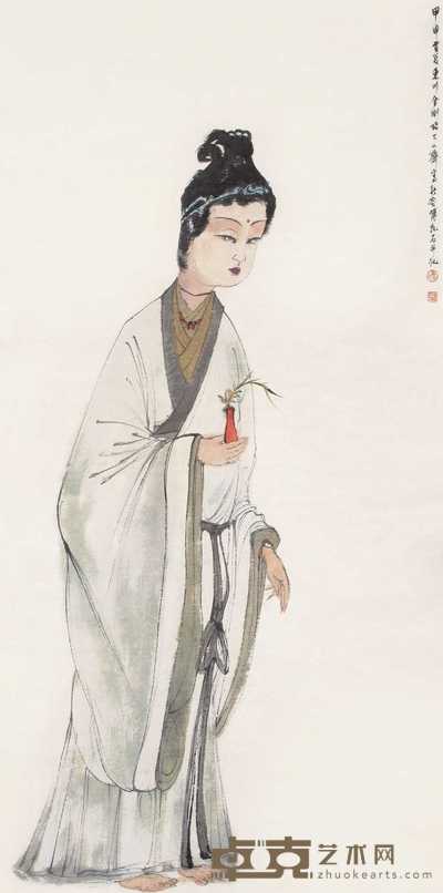 傅抱石 观音造像 立轴 125×64cm
